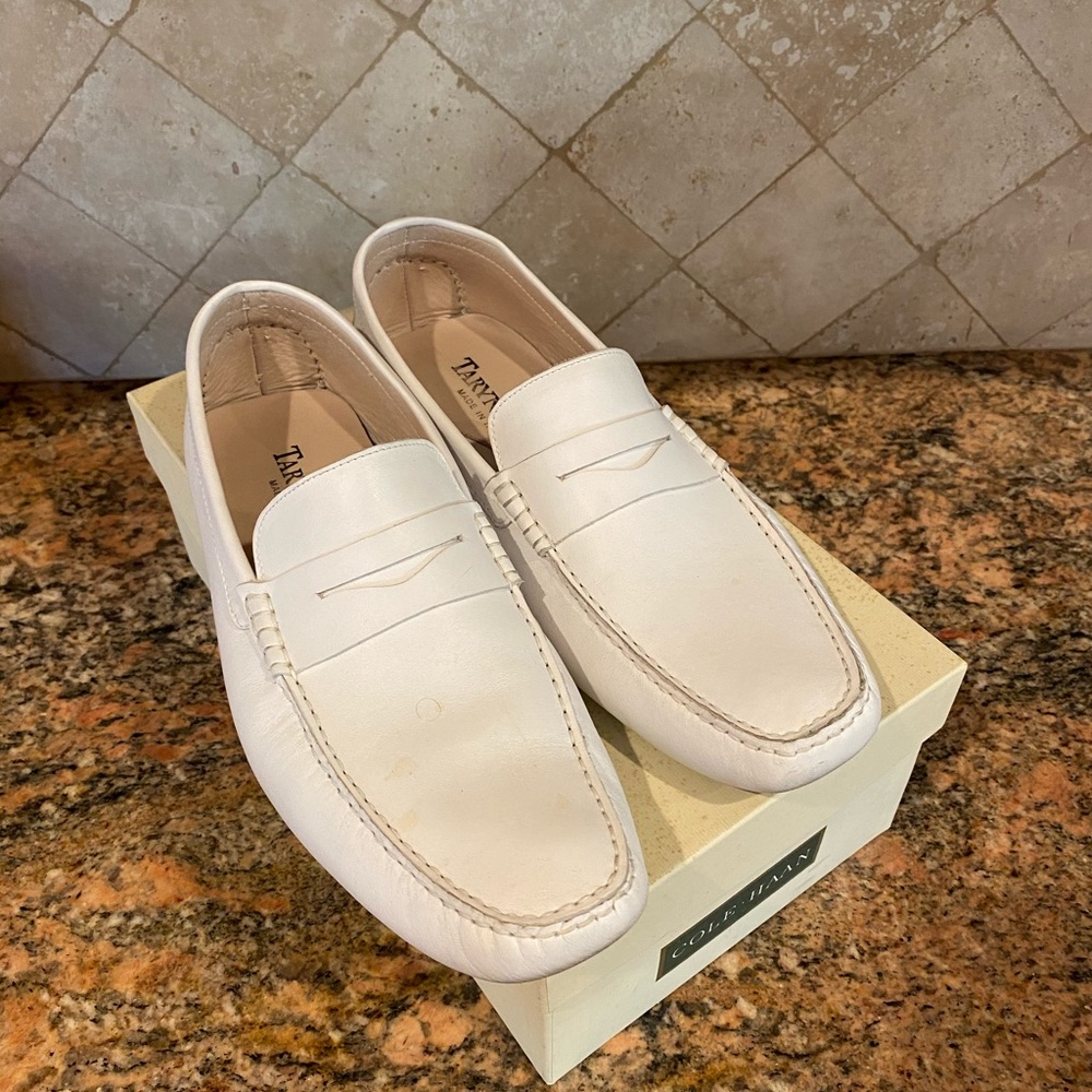 Taryn Rose men white Italian loafers 41.5 8.5